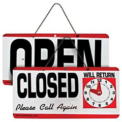 Open/Closed Sign with Clock
