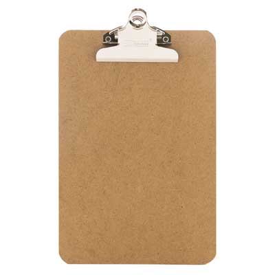 Hardboard Clipboard w/ Sturdy Spring Clip – Memo Size