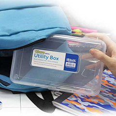 Pencil Case Multipurpose Utility Box - Clear