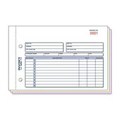 Invoice Form, 3 Part, Carbonless, 5-1/2