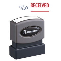 Two-Color Title Stamp, RECEIVED, Blue/Red